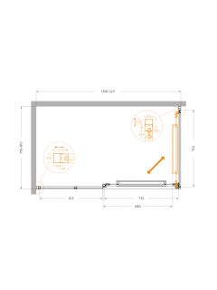 Душевой уголок CEZARES LUX-AH-FS-11-140/80-C-CR хром